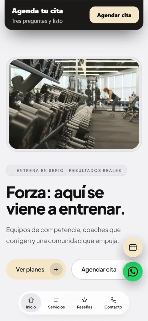 Página de Forza Gym