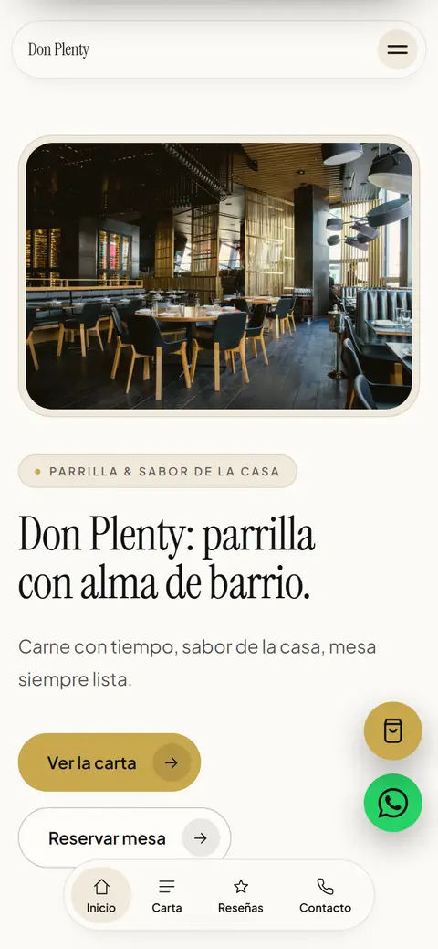 Página de Don Plenty, una parrilla